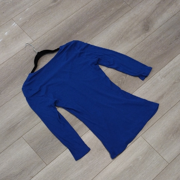 INC International Concepts Dark Royal Blue 3/4 Sleeve Top - Picture 9 of 10